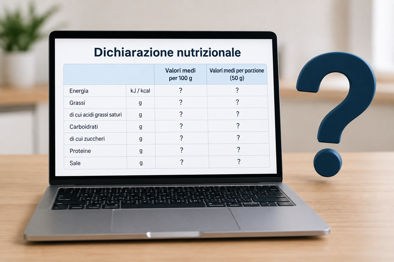 Come creare una tabella nutrizionale per un prodotto alimentare