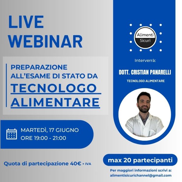 webinar esamedi stato da Tecnologo Alimentare